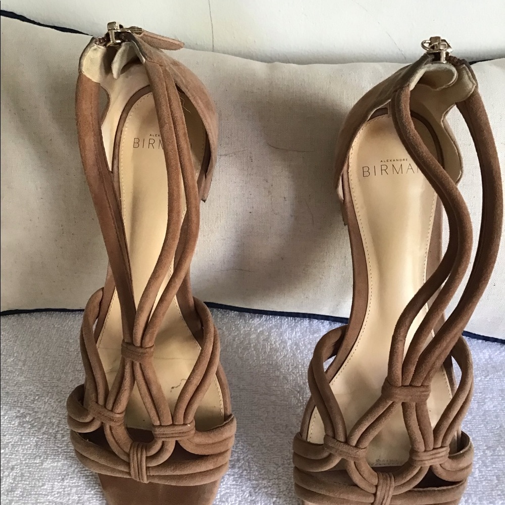 ALEXANDRE BIRMAN, Suede camel sandals.